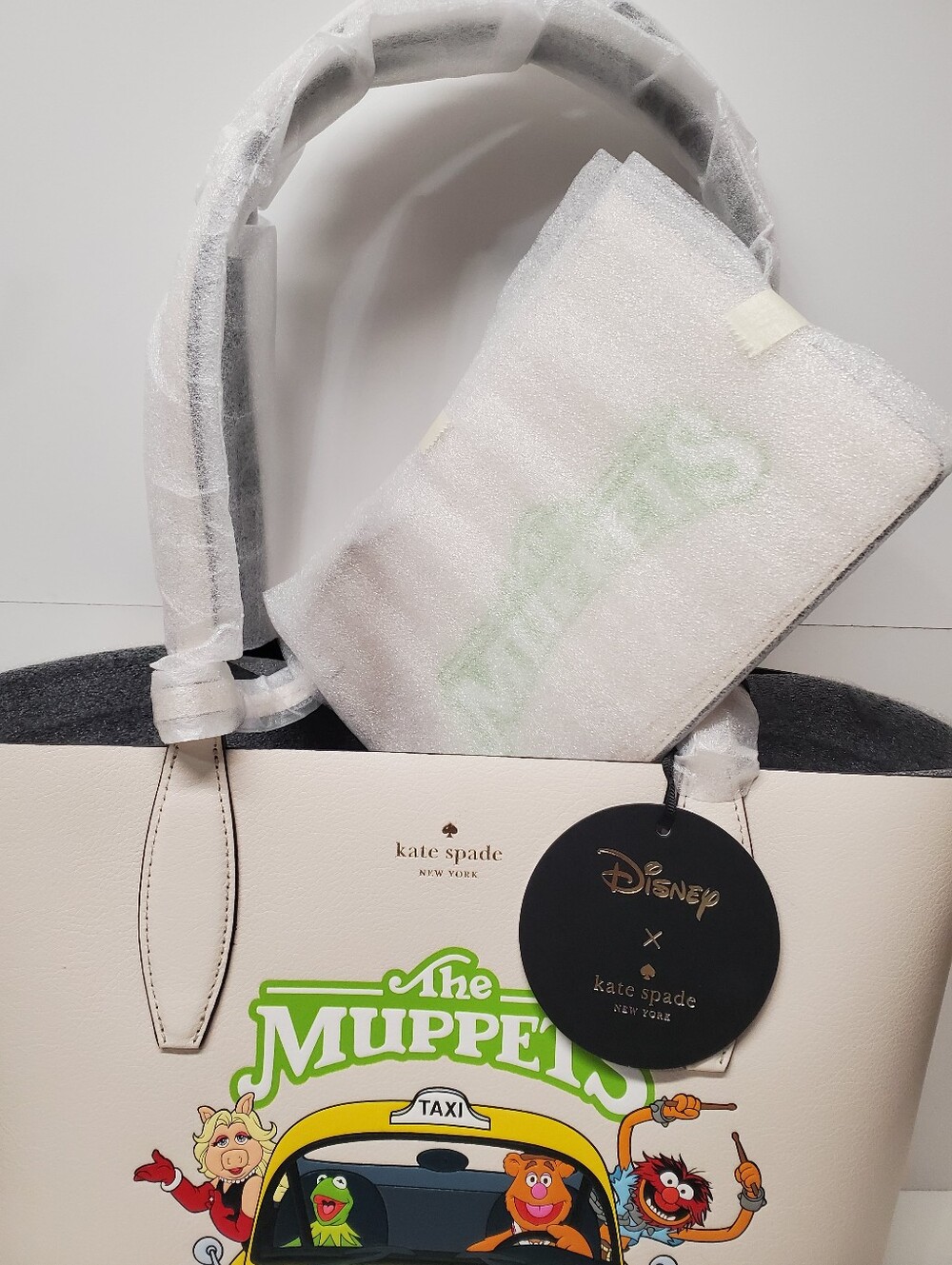 kate spade Cream The Muppets Graphic Tote with Yellow Taxi - Picture 2 of 3